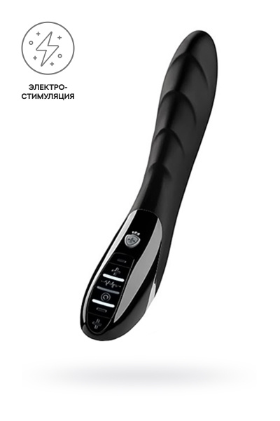 Вибратор Mystim Sizzling Simon силиконовый с электростимуляцией черный, 27см